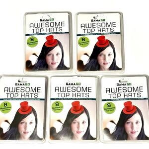 40 Mini Top Hat Party Hats Folding Paper Cardstock Photo Booth Props Multicolor